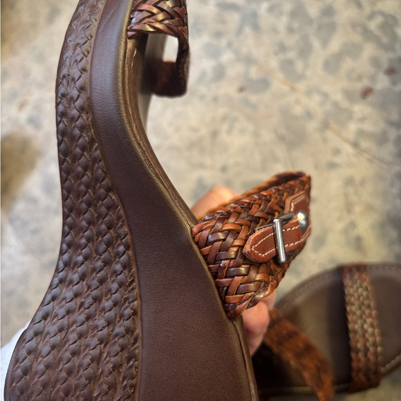 Italian Shoemakers Dark Brown Woven Wedges - Picture 4 of 4